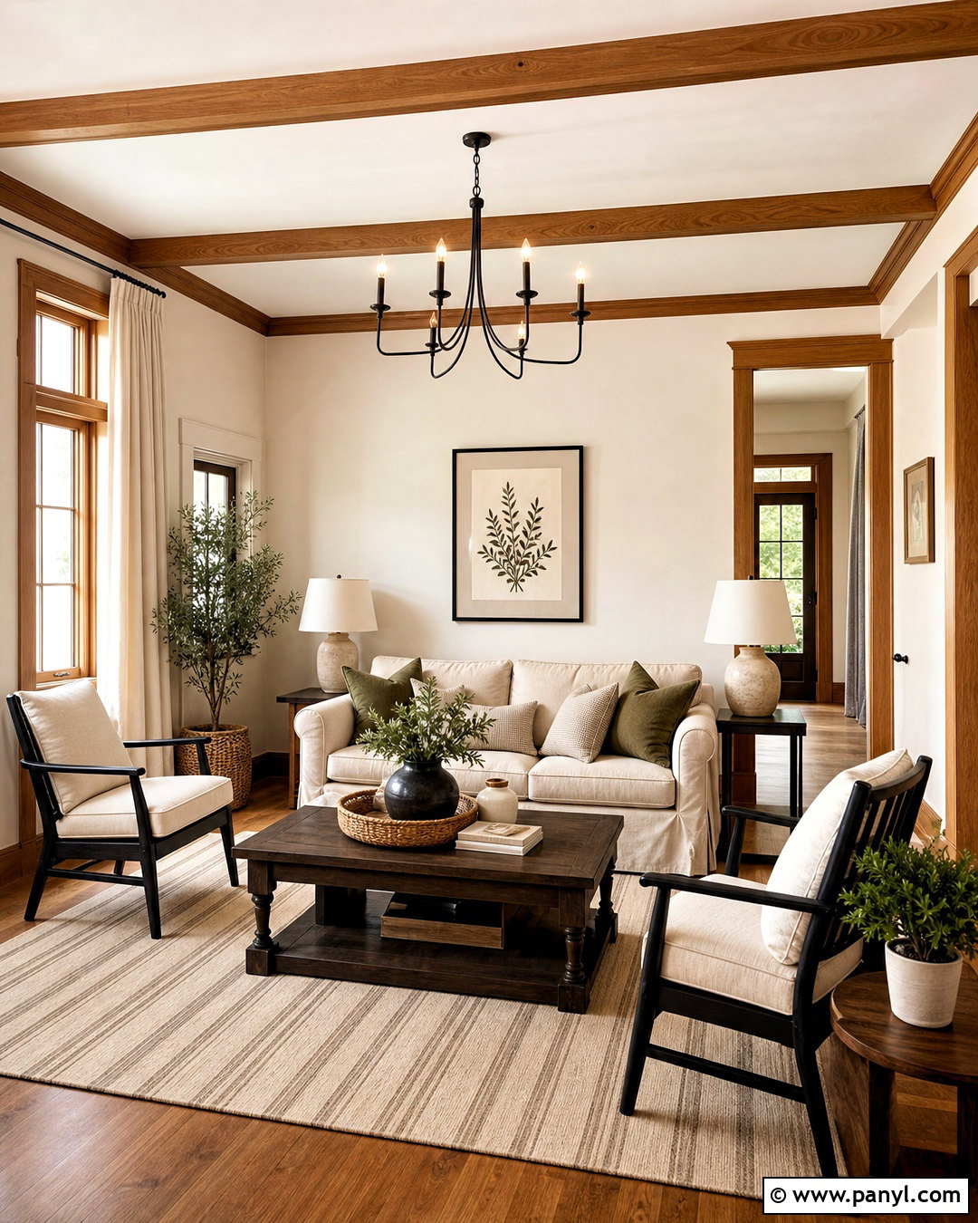 Modern Farmhouse Oak Trim Living Room - 20 oak trim living room ideas