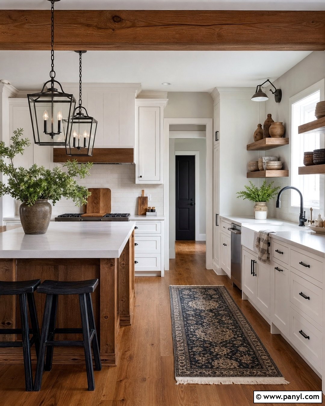 Modern Farmhouse White Kitchen With Gray Walls - 20 Modern White Kitchen With Gray Walls