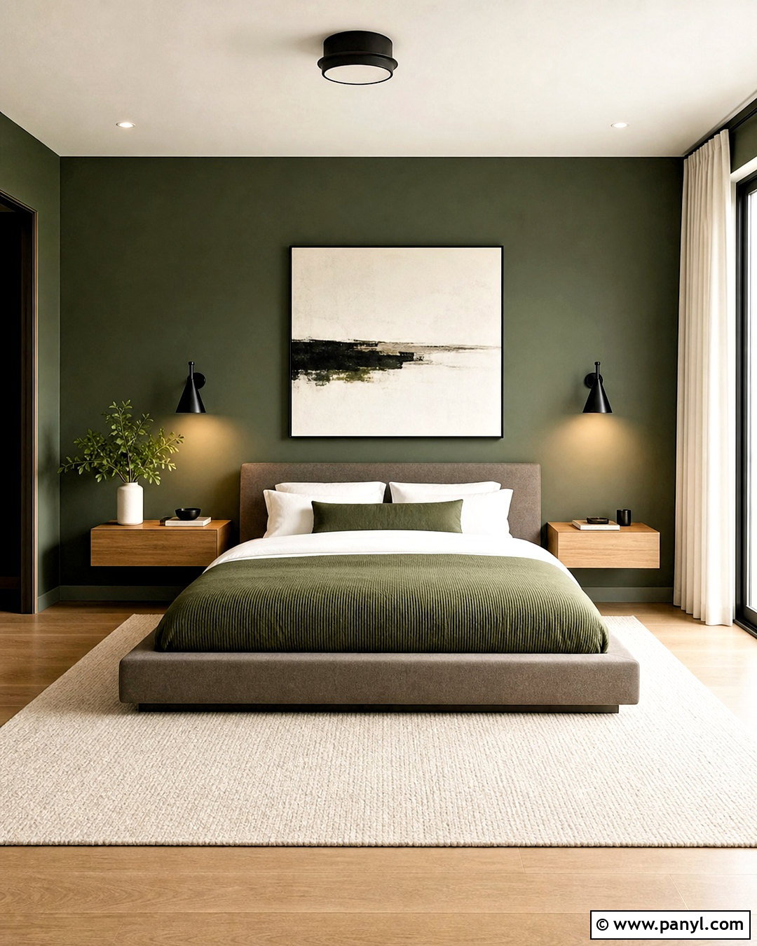 Modern Forest Green Bedroom - 20 forest green bedrooms