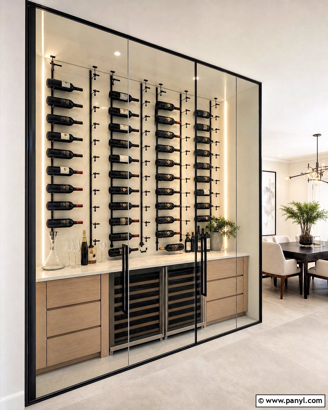 Modern Glass Wine Cellar Wall - 20 wine cellar wall ideas