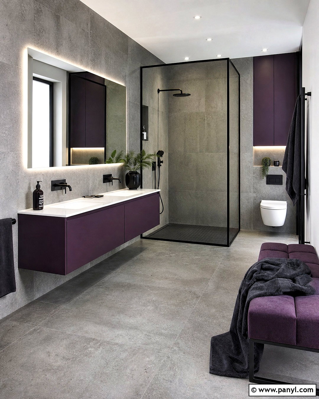 Modern Gray And Purple Bathroom - 20 gray and purple bathroom ideas