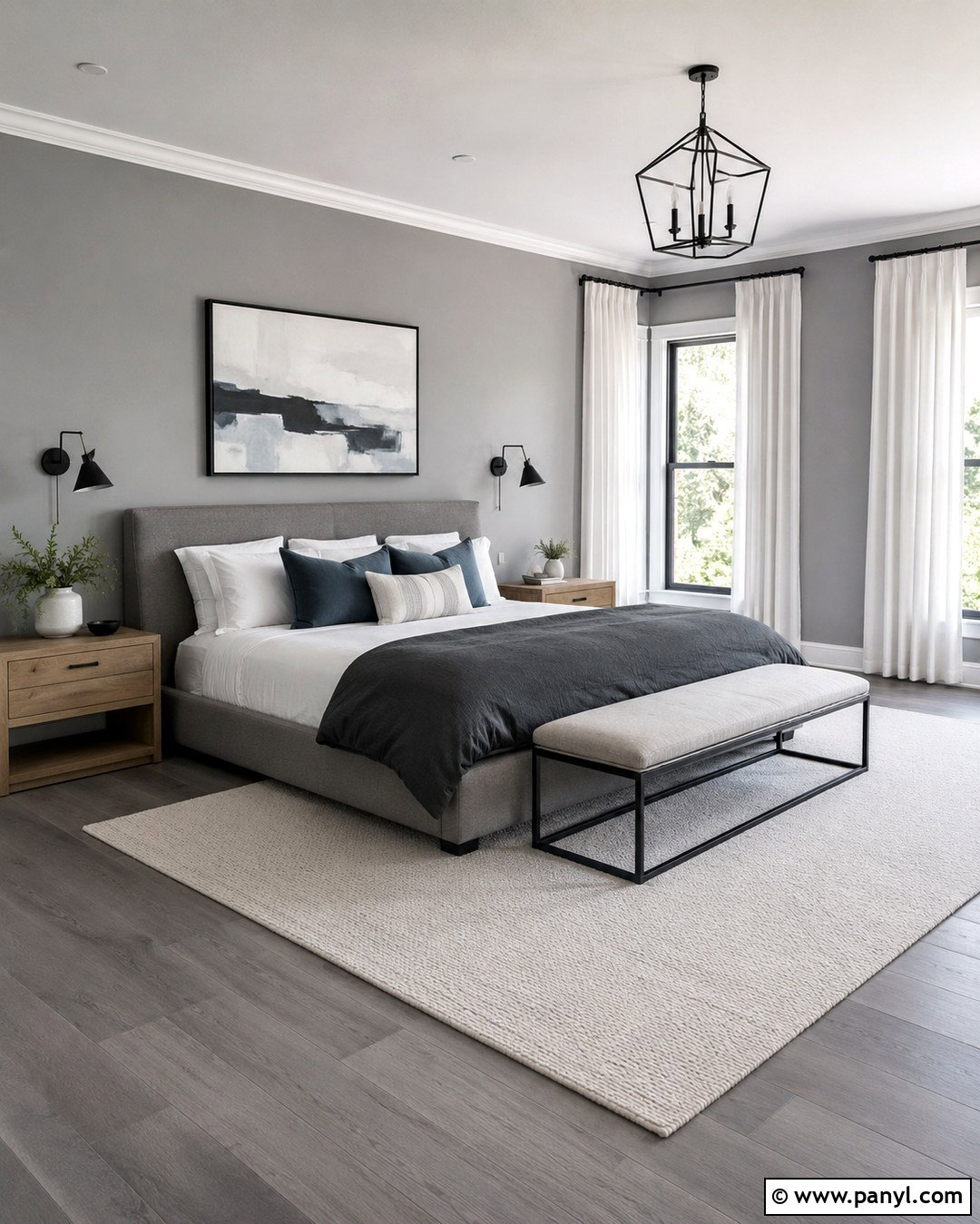 Modern Gray Bedroom - 20 Gray Walls Gray Floors