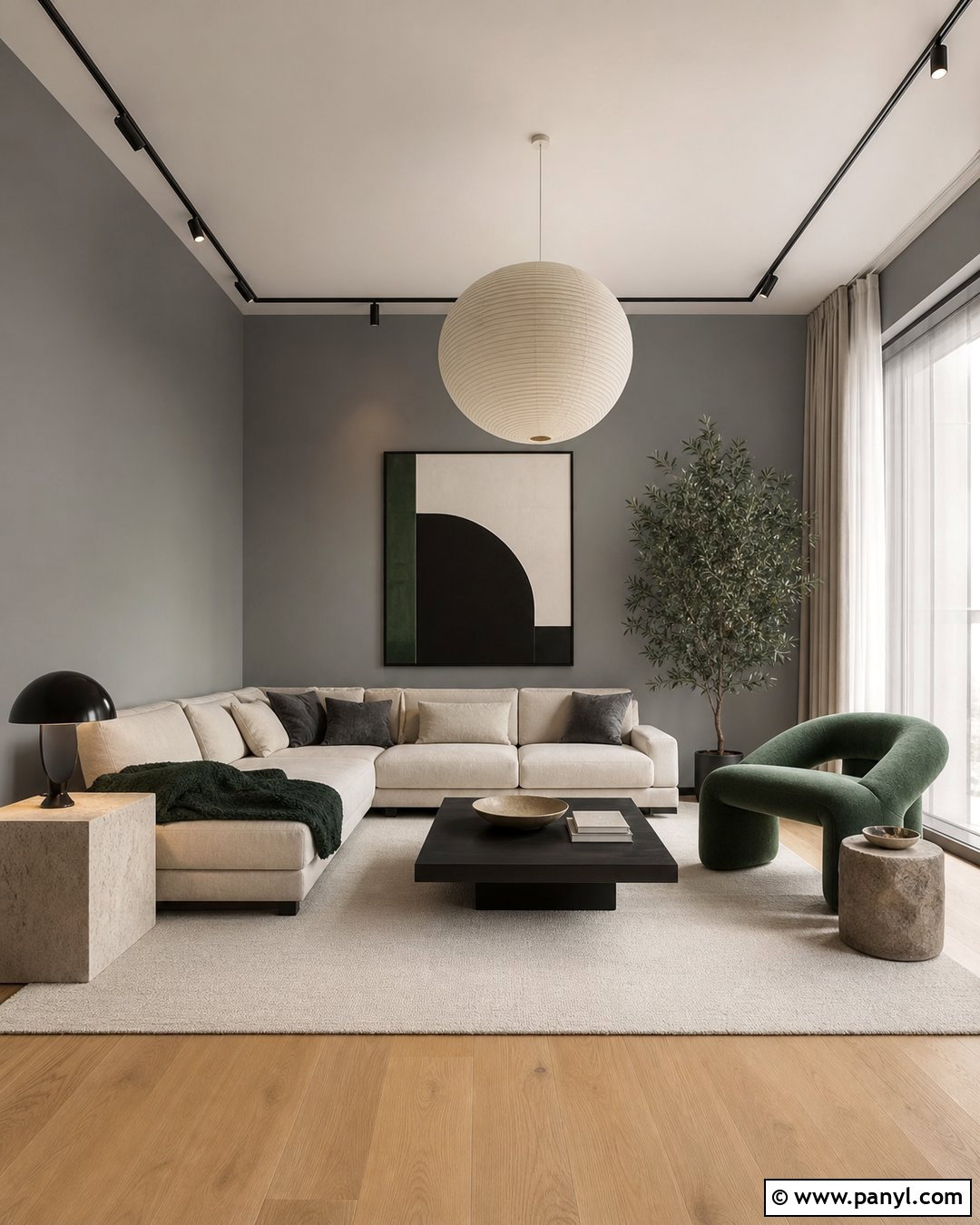 Modern Gray Living Room - 25 Room With Gray Walls