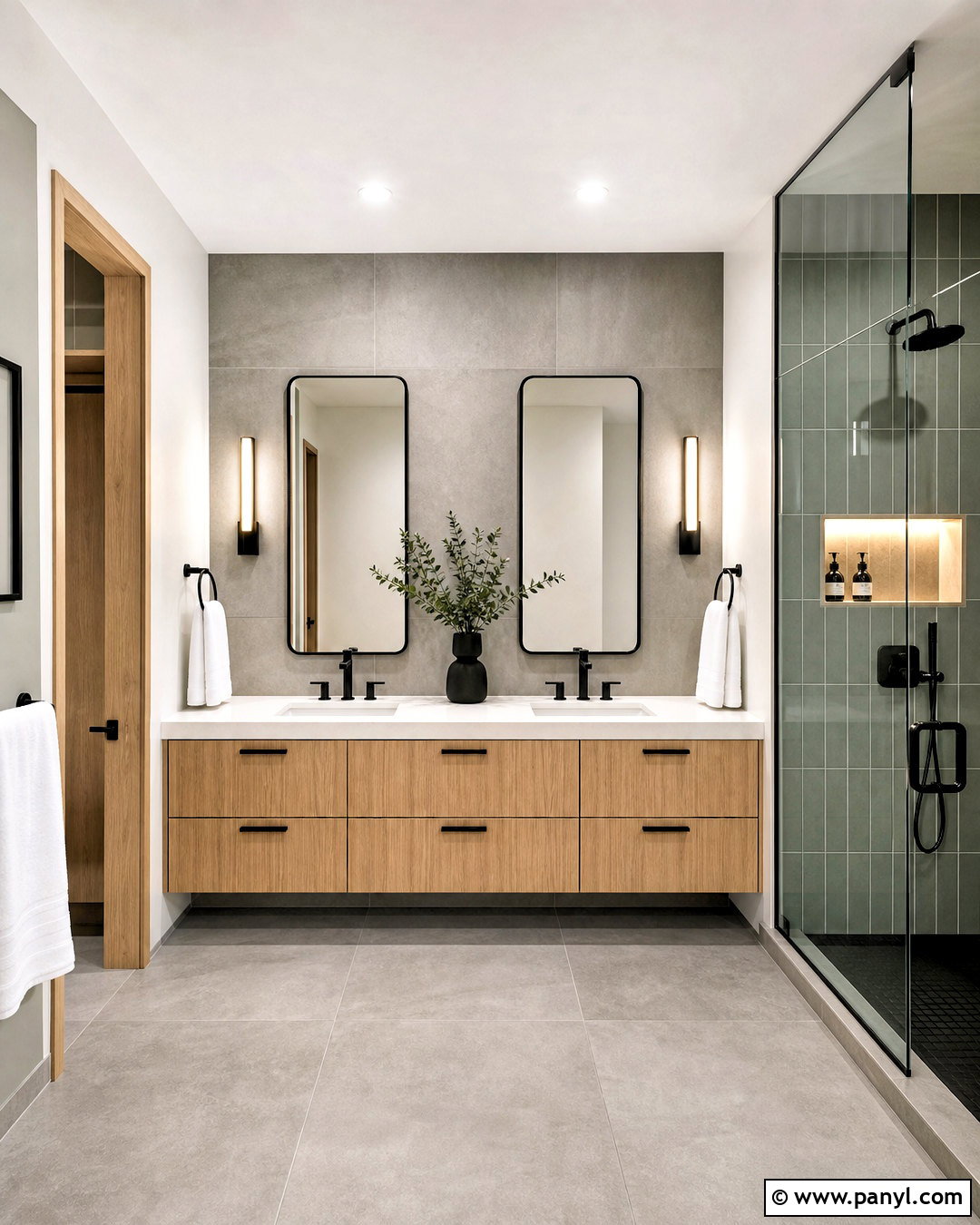 Modern Gray and Green Bathroom - 20 gray and green bathroom ideas