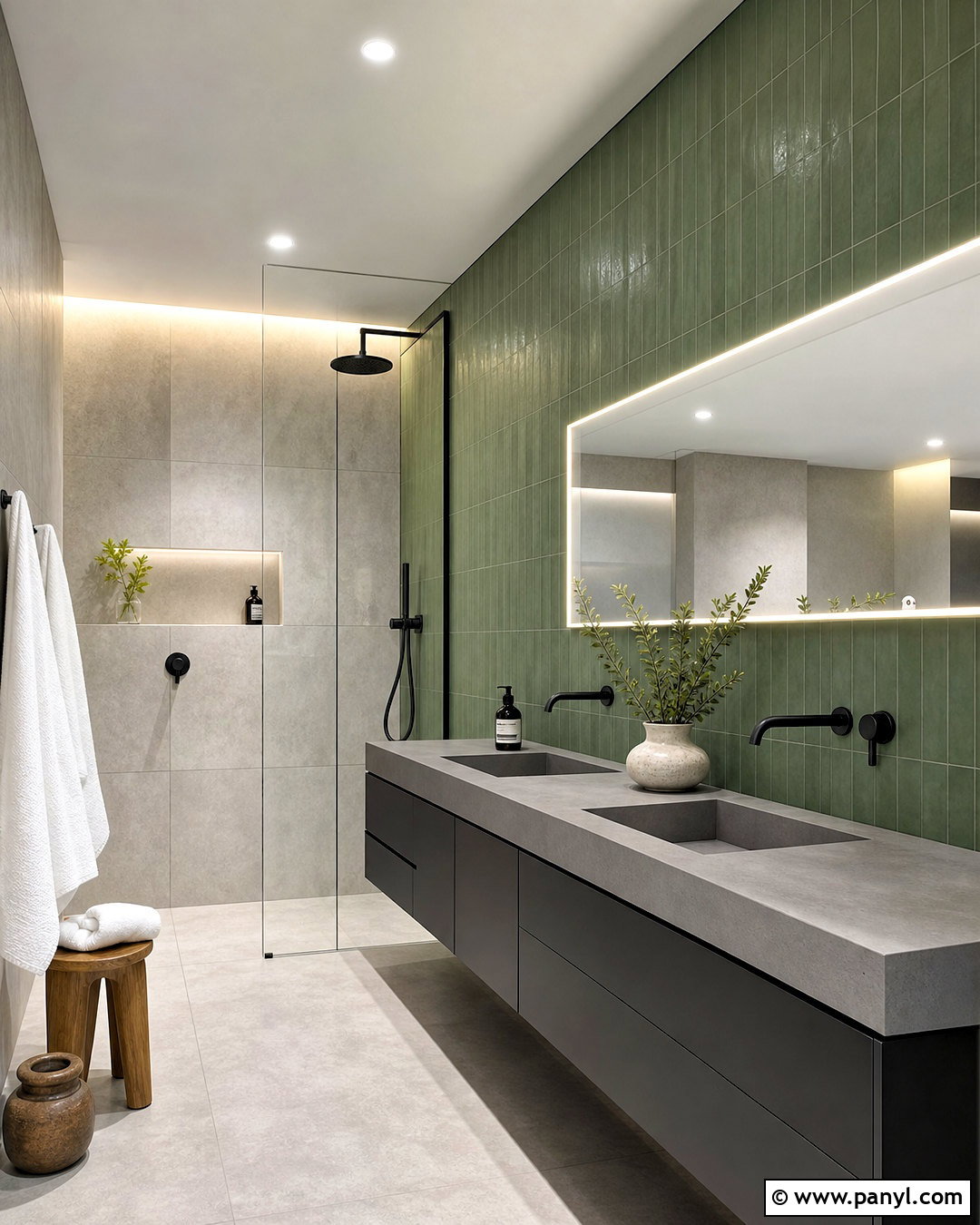 Modern Green And Grey Bathroom - 20 grey and green bathroom ideas