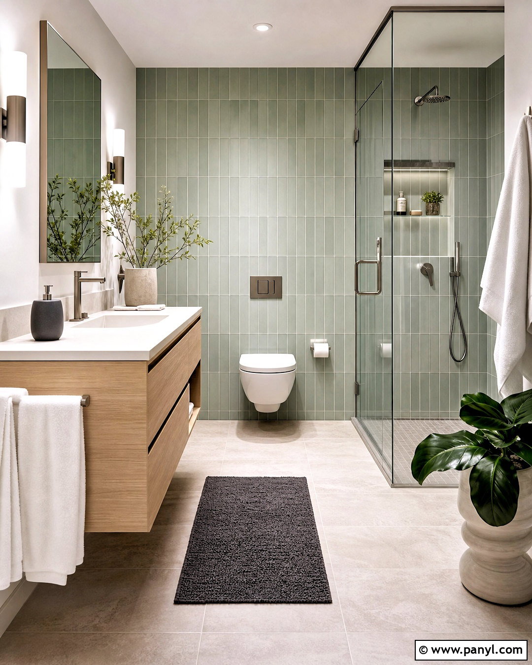 Modern Green Bathroom - 20 green accent bathroom ideas