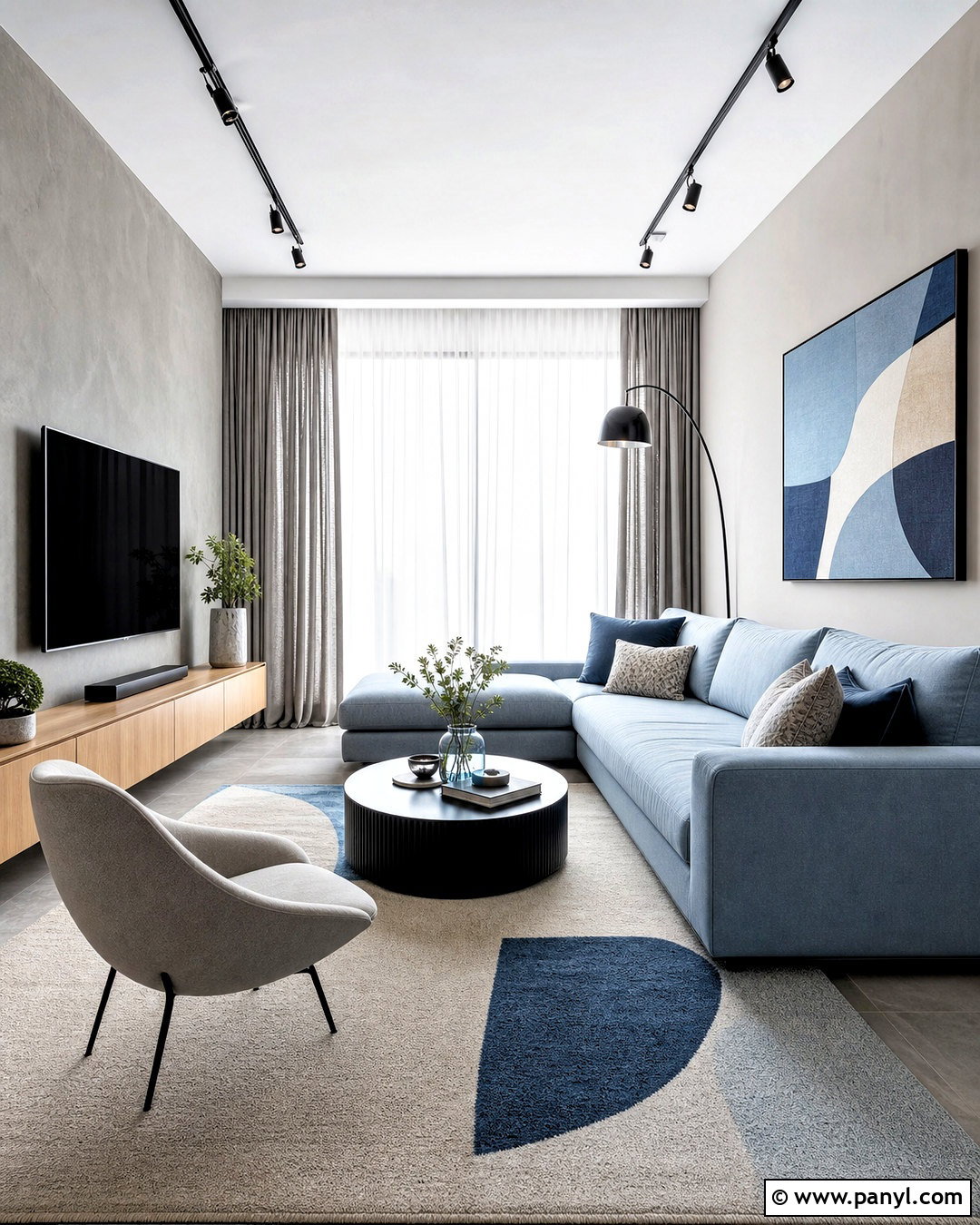Modern Grey And Light Blue Living Room - 20 grey and light blue living room ideas