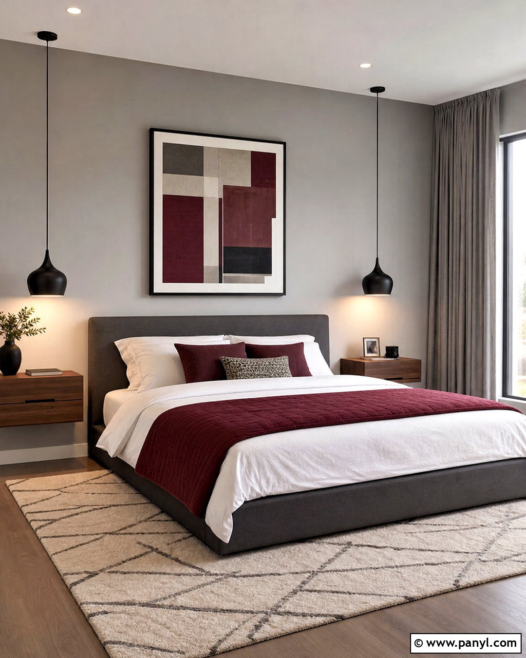 20 Grey and Maroon Bedroom Ideas for a Rich, Relaxing Retreat