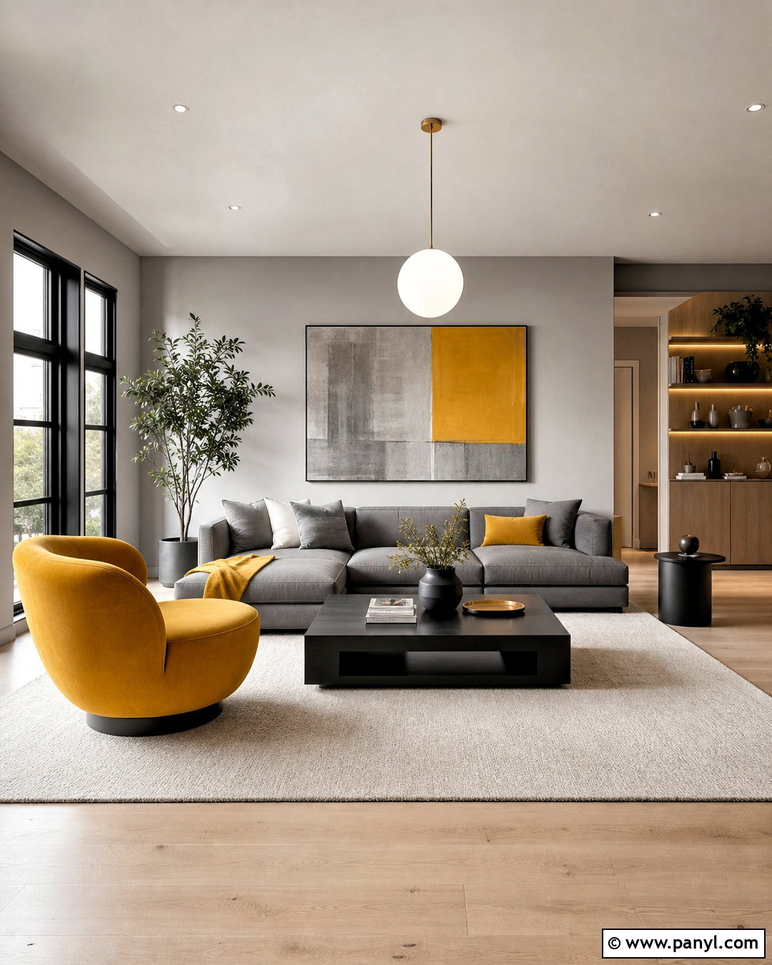 Modern Grey And Mustard Living Room - 20 grey and mustard living room ideas