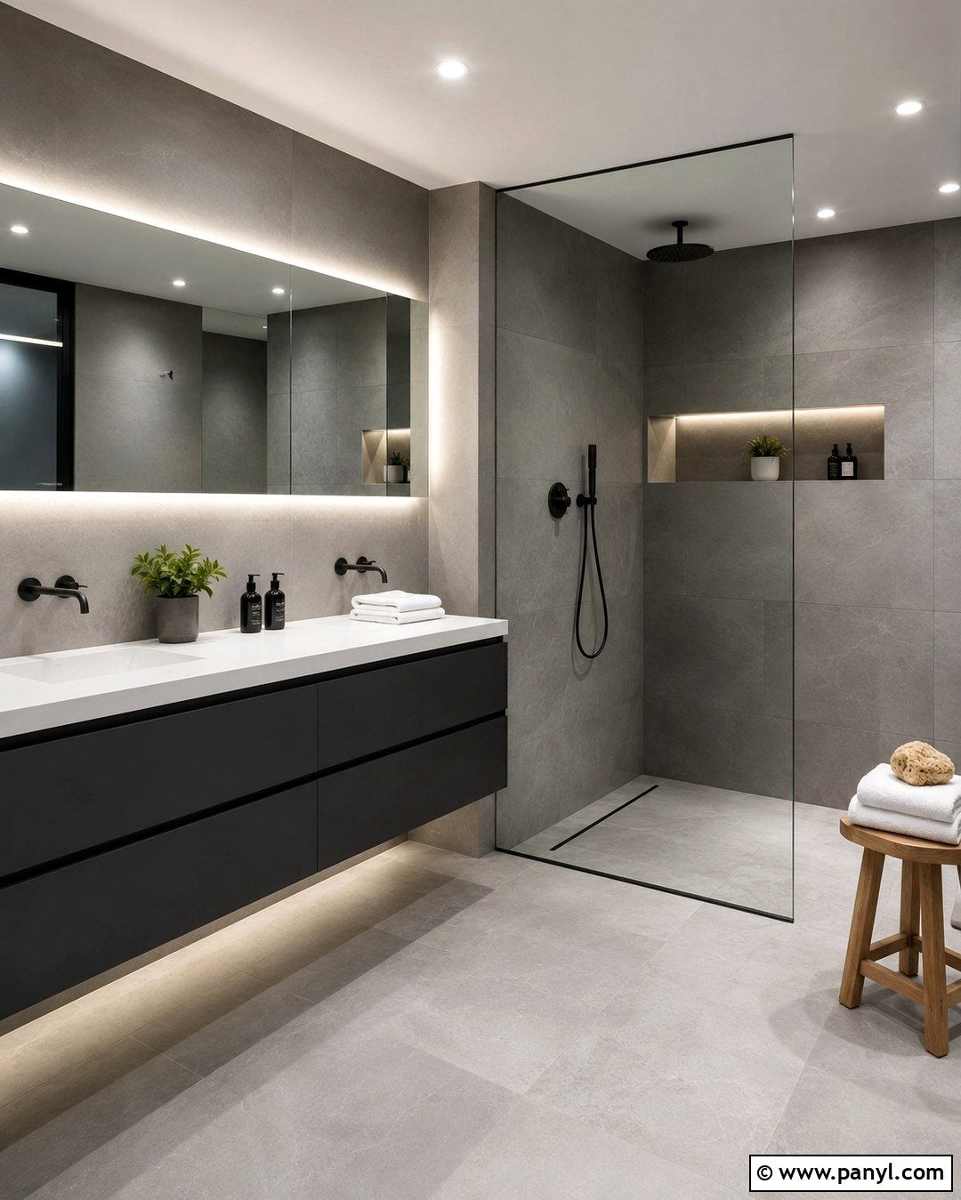 Modern Grey Bathroom - 20 Bathrooms With Grey Walls