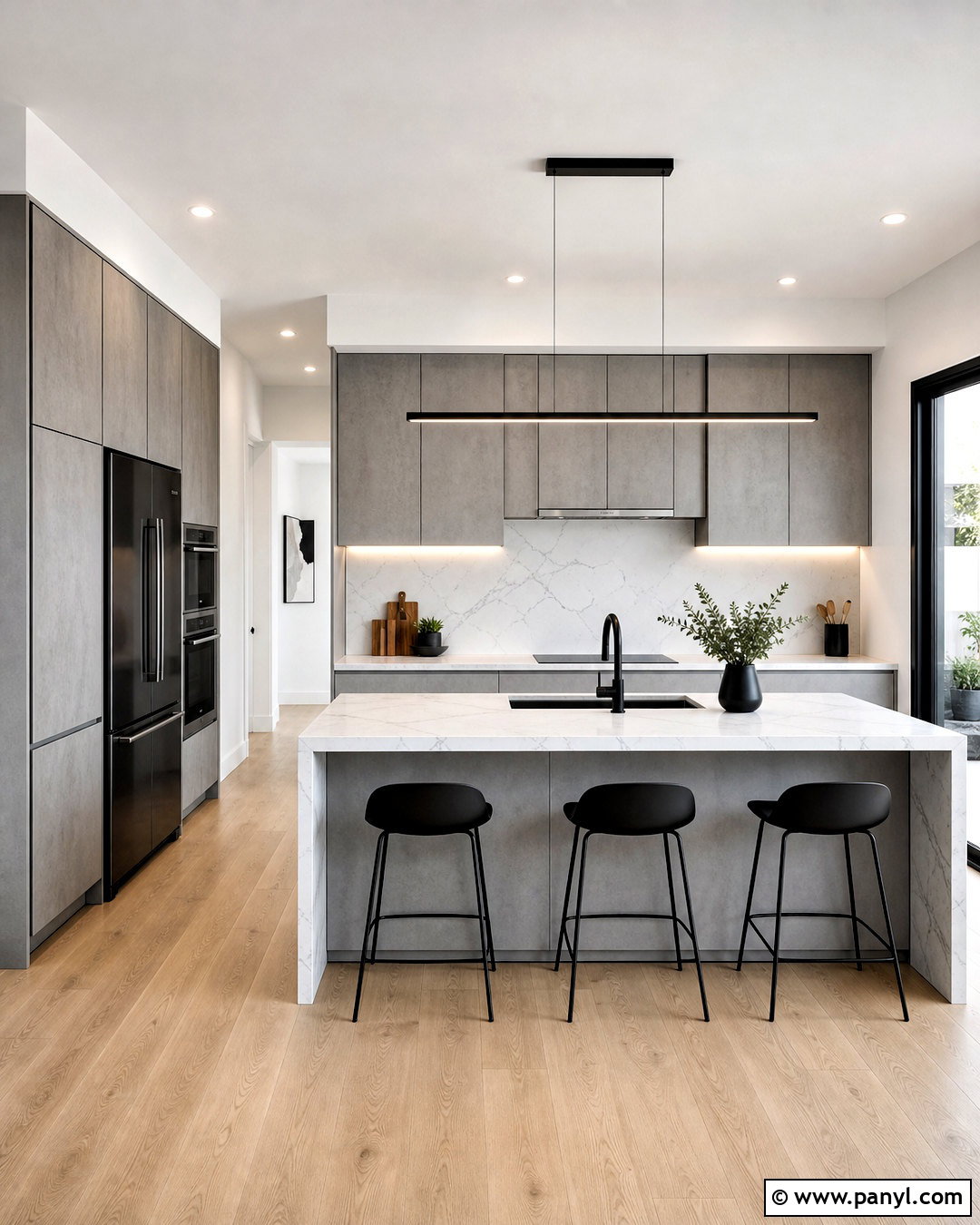 Modern Grey Flat Panel Kitchen - 20 grey kitchen inspiration ideas