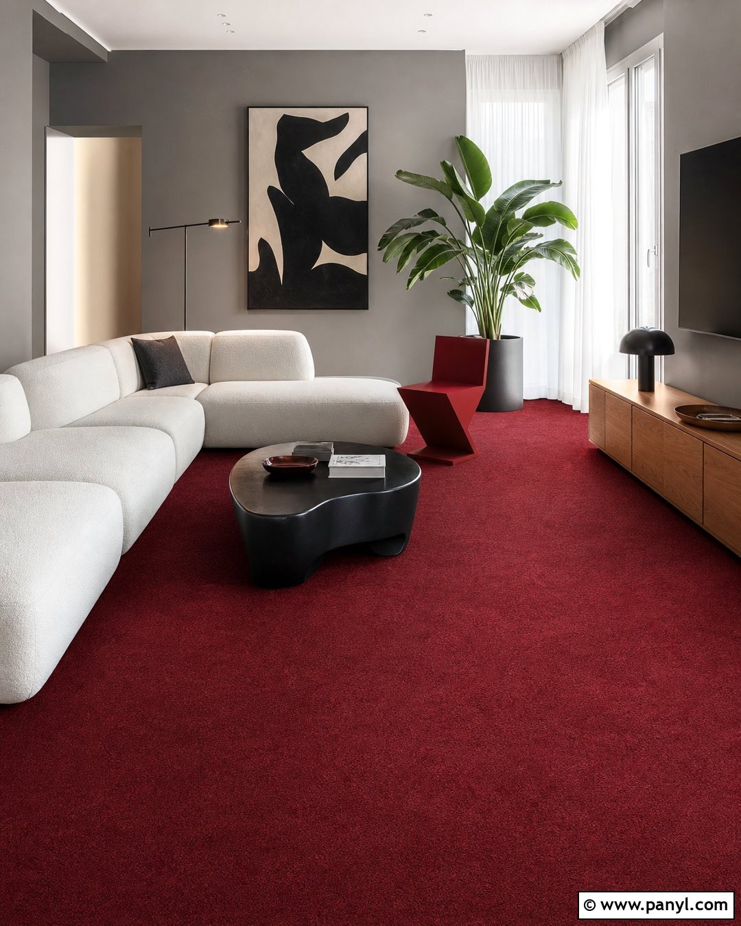 Modern Grey Room With Red Carpet - 20 Red Carpet Grey Walls