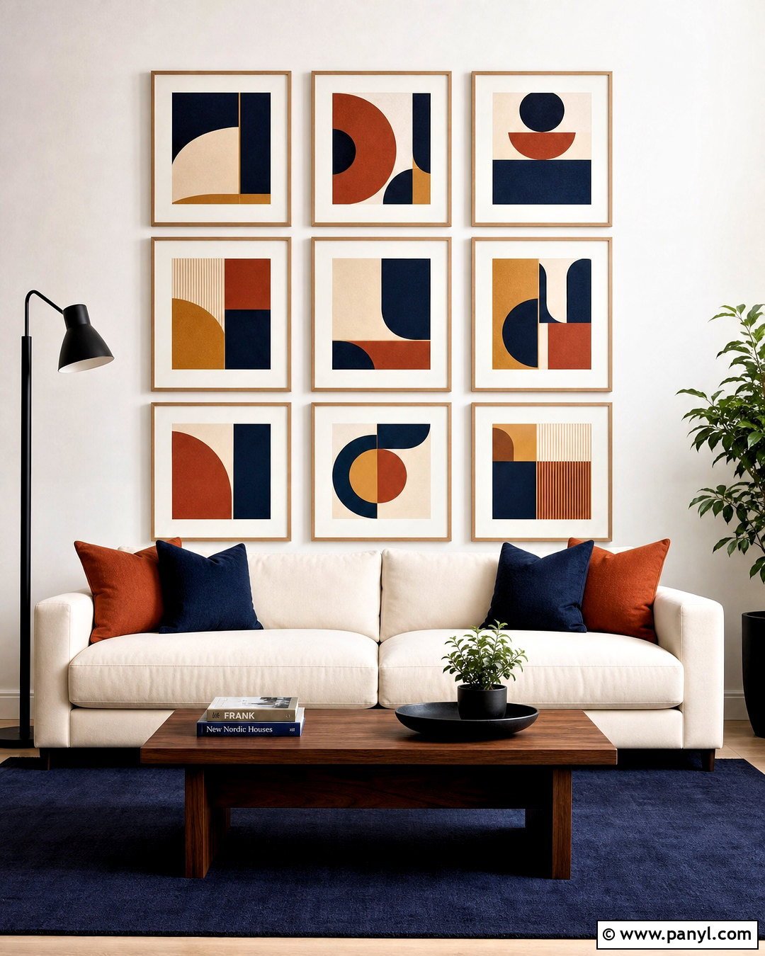Modern Grid Gallery Wall - 20 gallery wall ideas