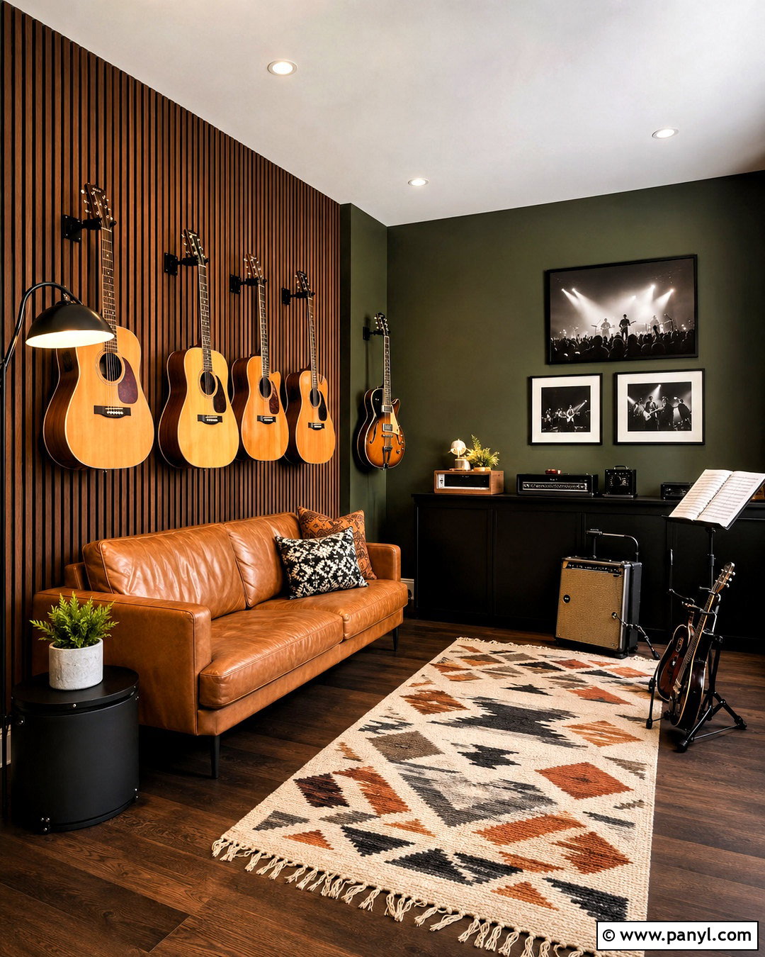 Modern Guitar Music Room - 20 modern music room ideas