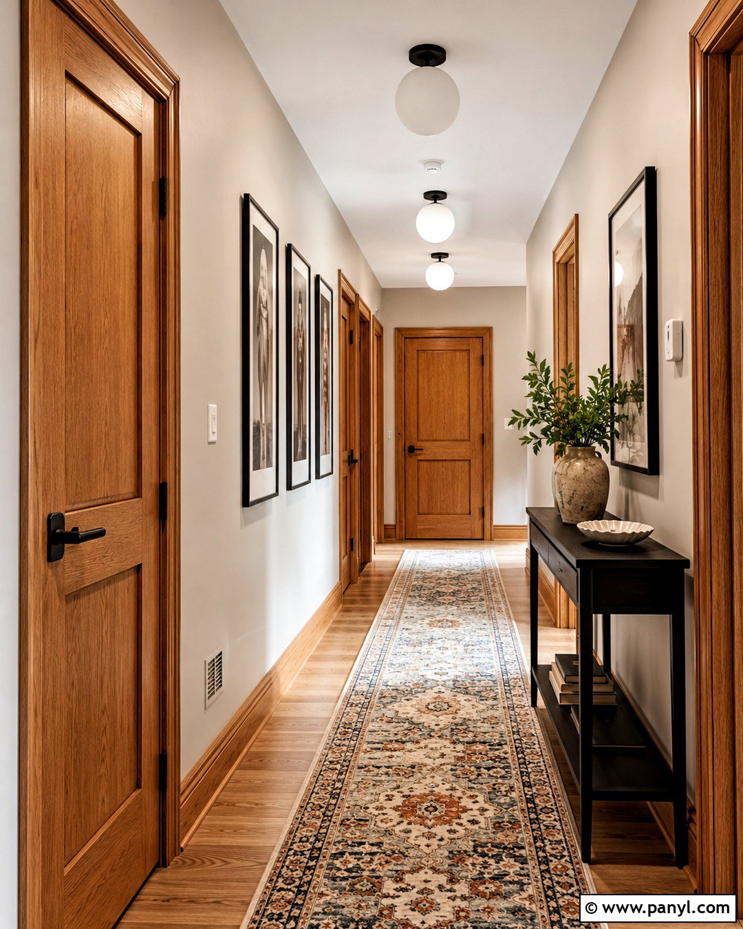 Modern Hallway With Oak Trim - 20 oak trim updating ideas