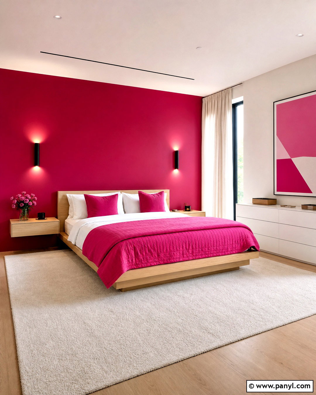 Modern Hot Pink Bedroom - 20 hot pink bedroom aesthetic ideas