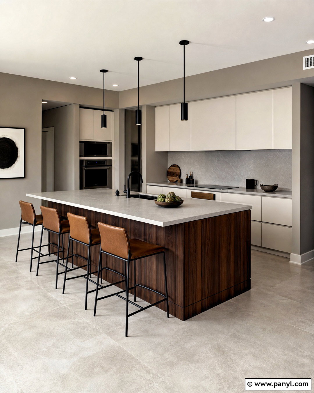 Modern Kitchen With Taupe Walls - 20 taupe kitchen walls