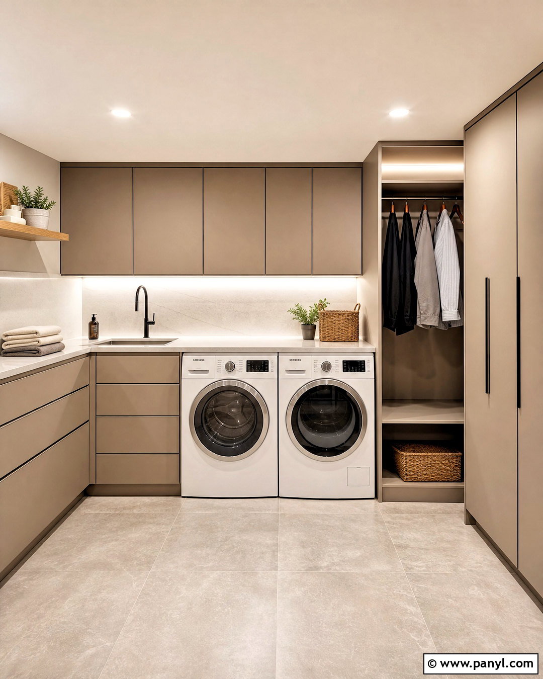 Modern Laundry Room With Flat Panel Cabinets - 20 laundry room ideas