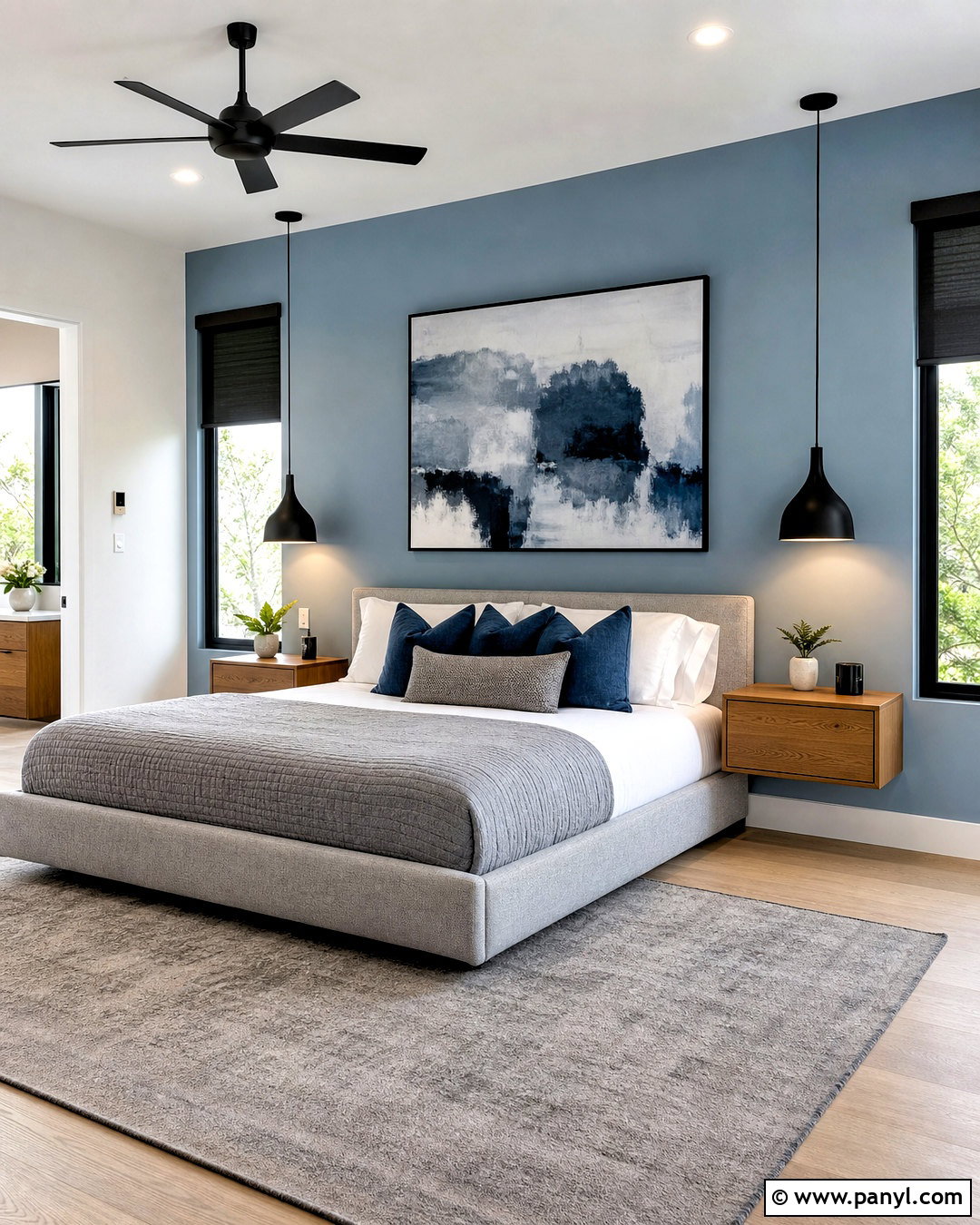 Modern Light Blue Accent Wall - 20 light blue accent wall bedroom ideas