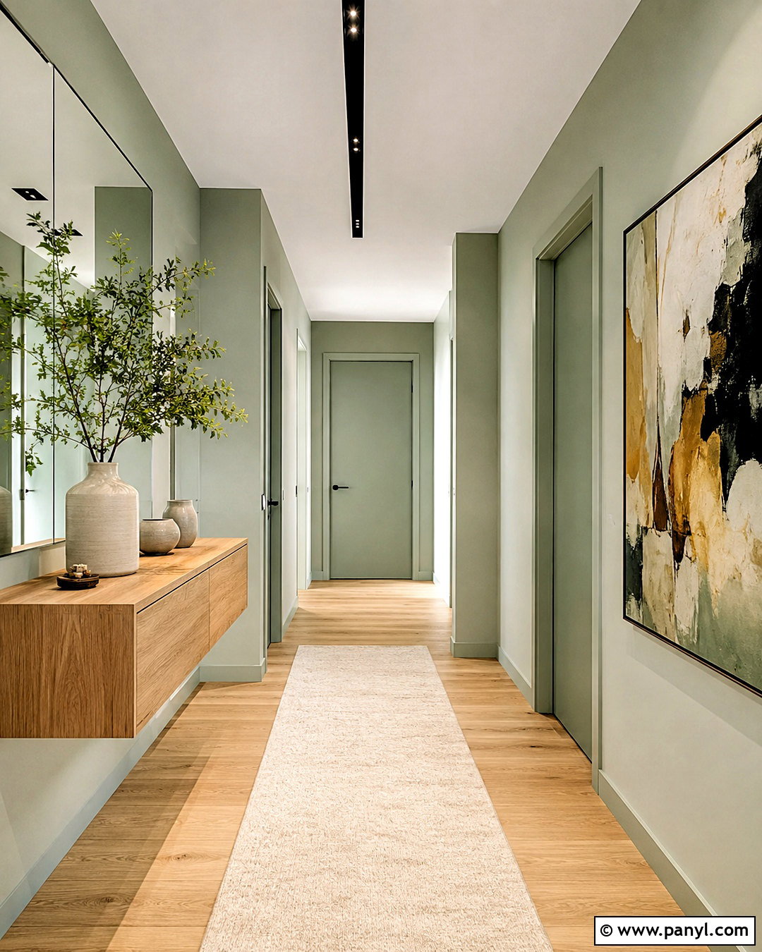 Modern Light Green Hallway - 20 light green hallway ideas
