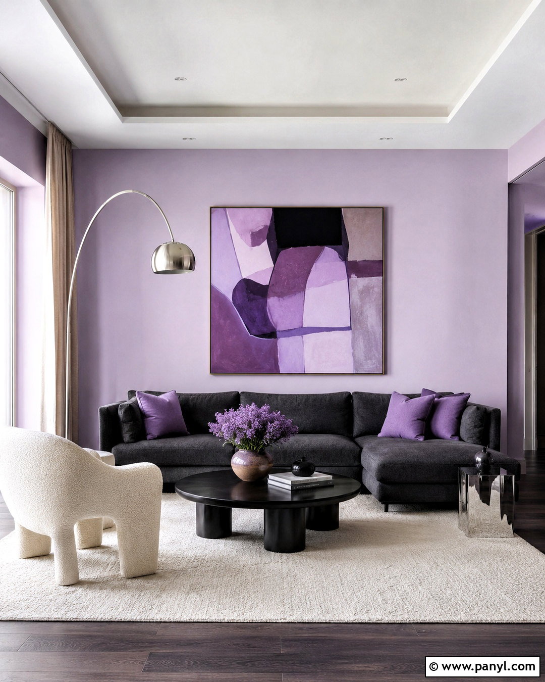 Modern Lilac Living Room - 20 lilac living room ideas