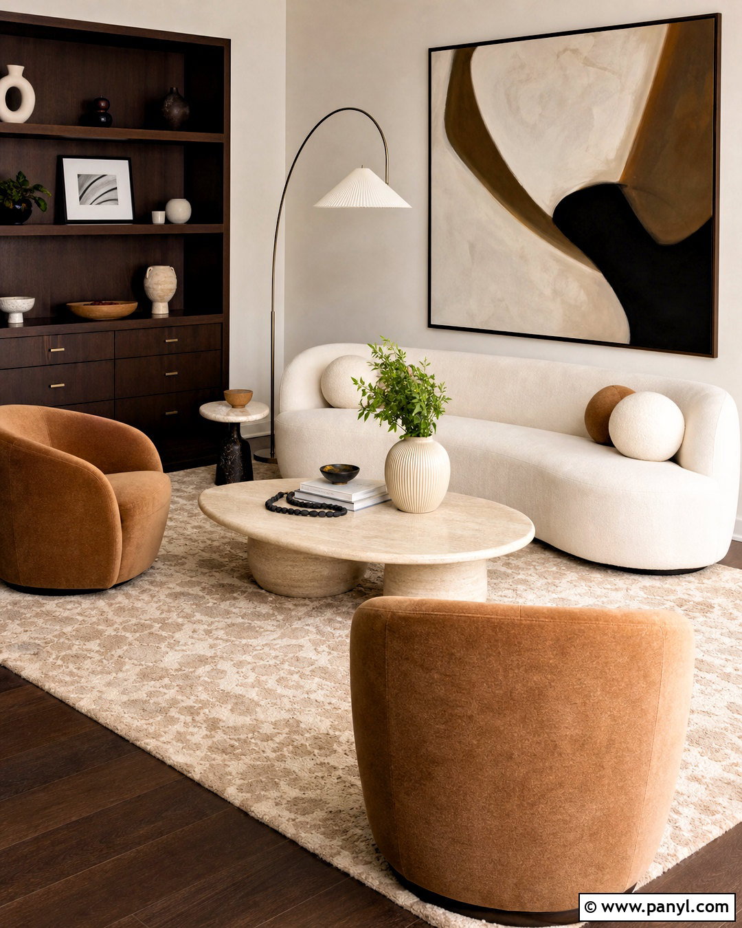 Modern Living Room With Curved Furniture - 20 modern living room decor ideas
