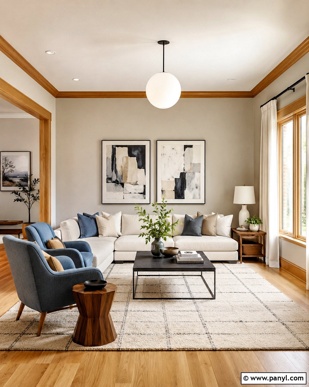 Modern Living Room With Oak Trim - 20 oak trim updating ideas