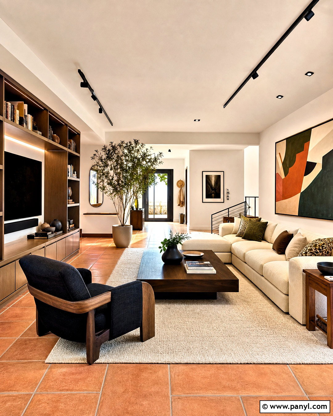 Modern Living Room With Terracotta Tiles - 20 terracotta tiles living room ideas