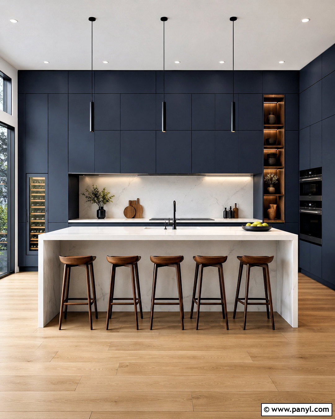 Modern Matte Blue Kitchen - 20 blue kitchen ideas