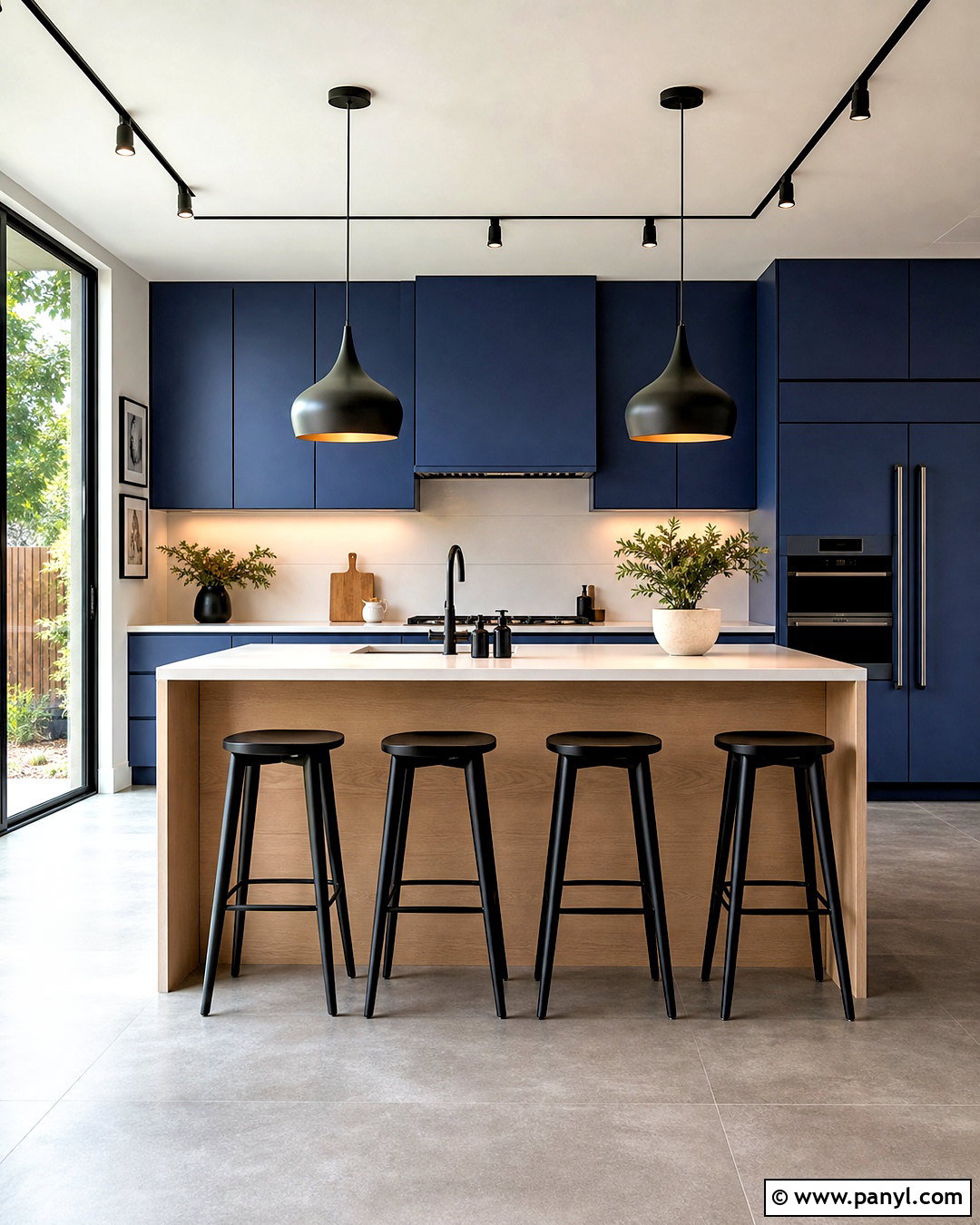 Modern Matte Blue Kitchen - 20 blue kitchen designs