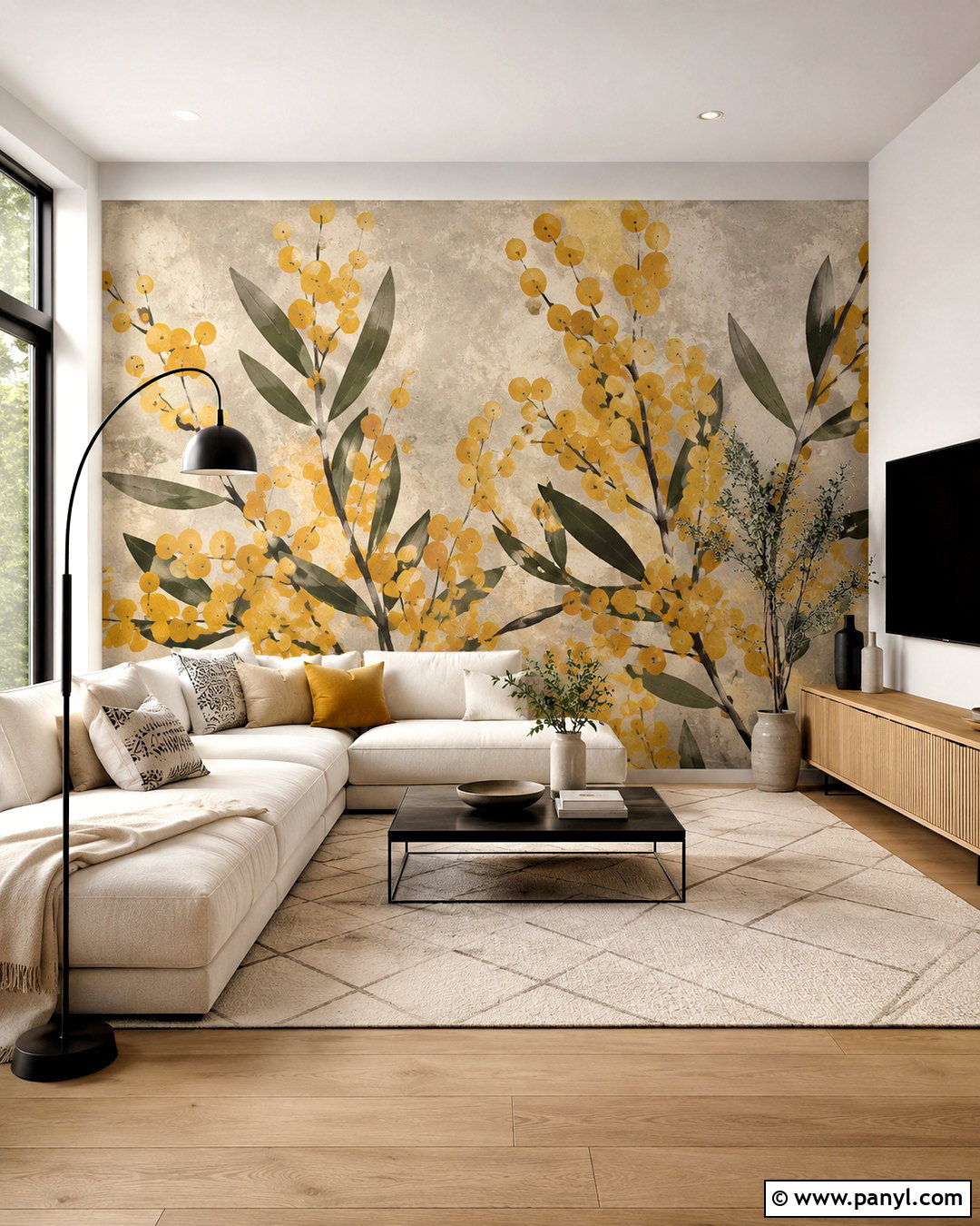 Modern Mimosa Wall Mural - 20 mimosa wall ideas