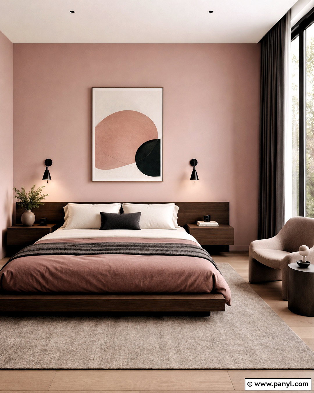 Modern Minimalist Pink Bedroom - 20 moody pink bedroom ideas