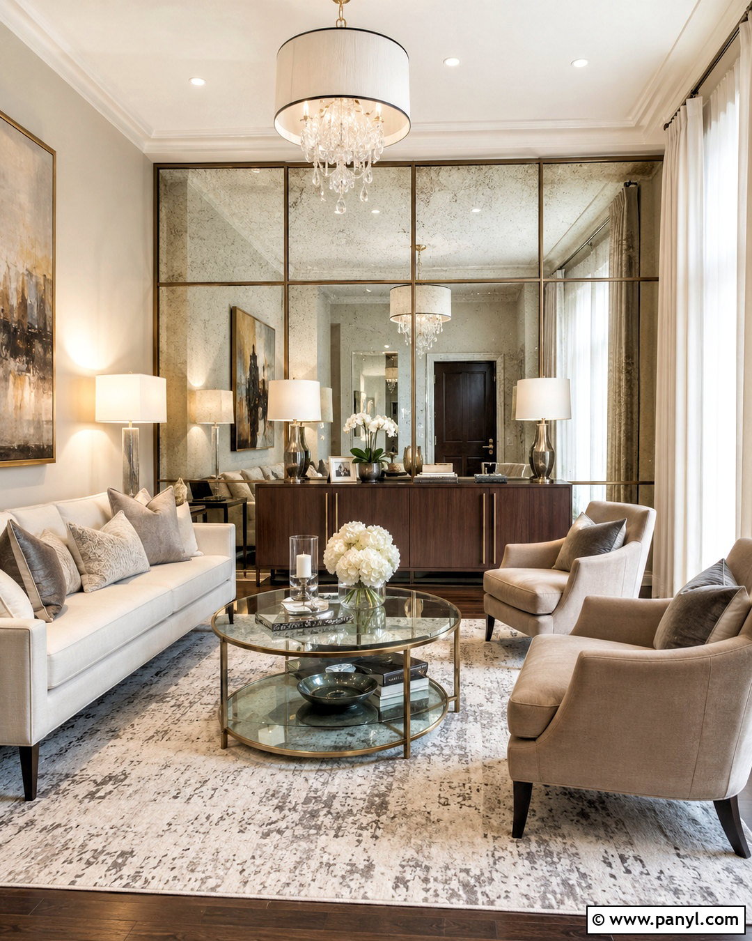 Modern Mirror Wall Design - 20 drawing room wall design modern ideas