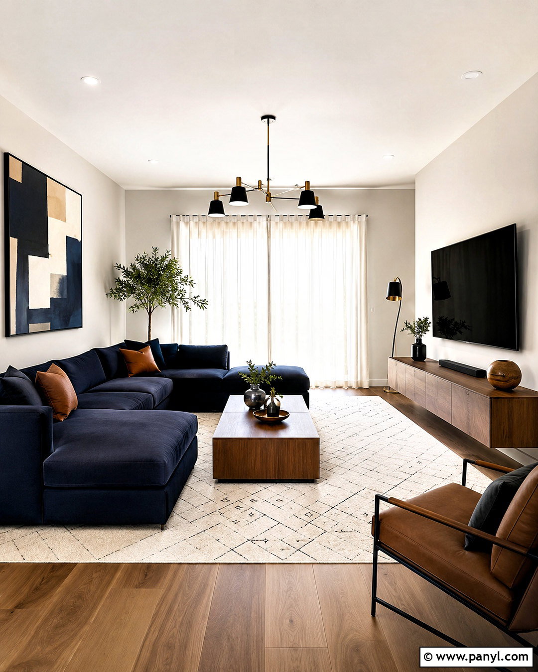 Modern Navy And Brown Living Room - 20 navy blue and brown living room ideas