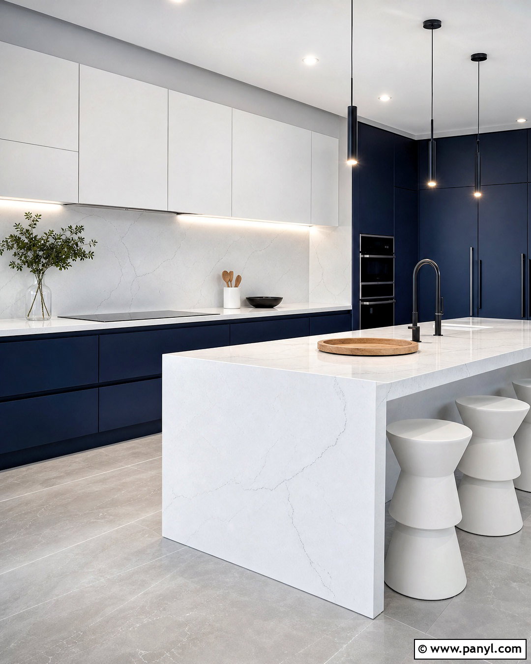 Modern Navy Blue And White Kitchen - 20 navy blue and white kitchen ideas