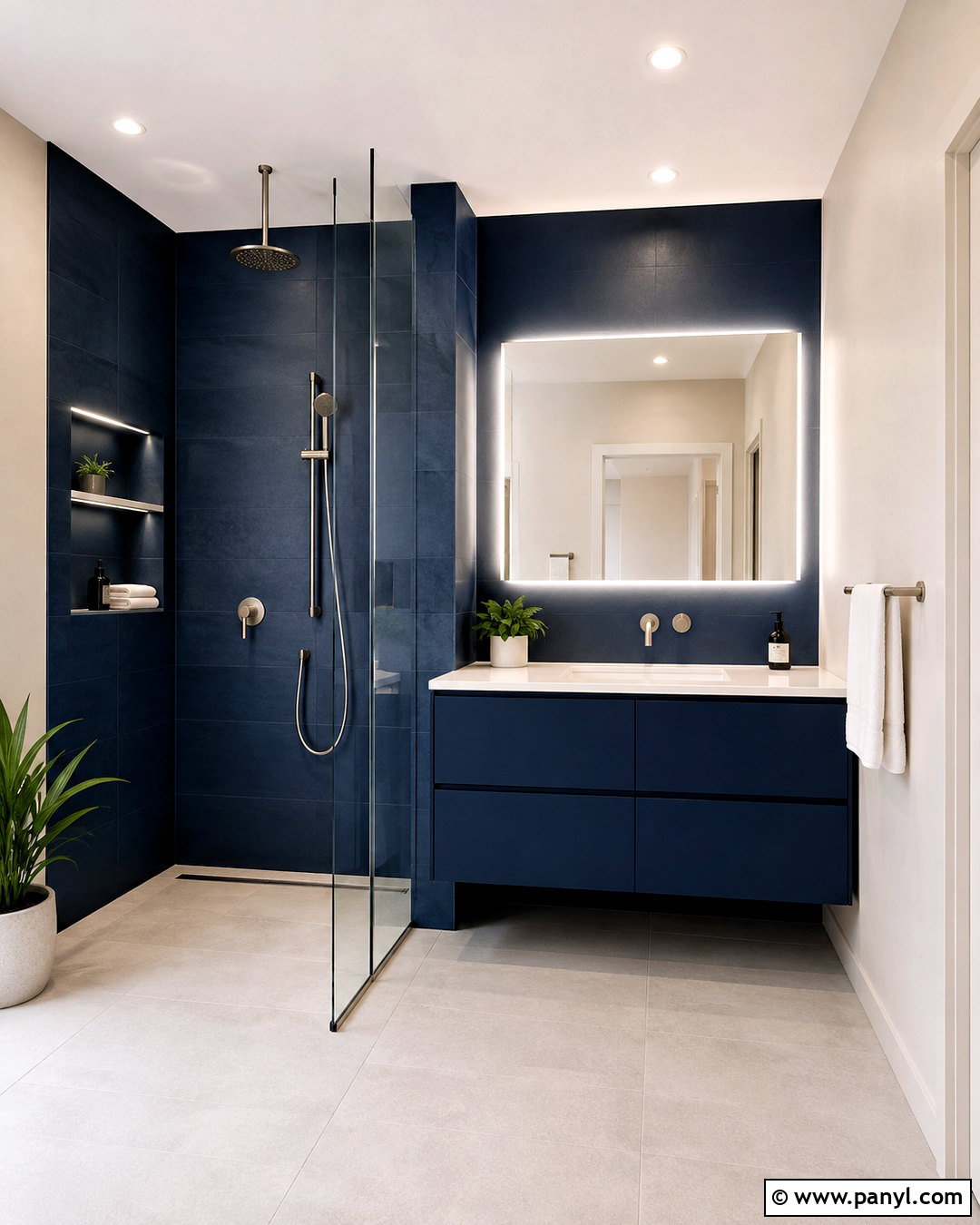 Modern Navy Blue Bathroom - 20 navy blue bathroom ideas
