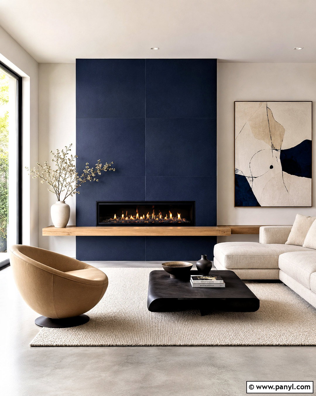 Modern Navy Blue Fireplace - 20 navy blue fireplace ideas