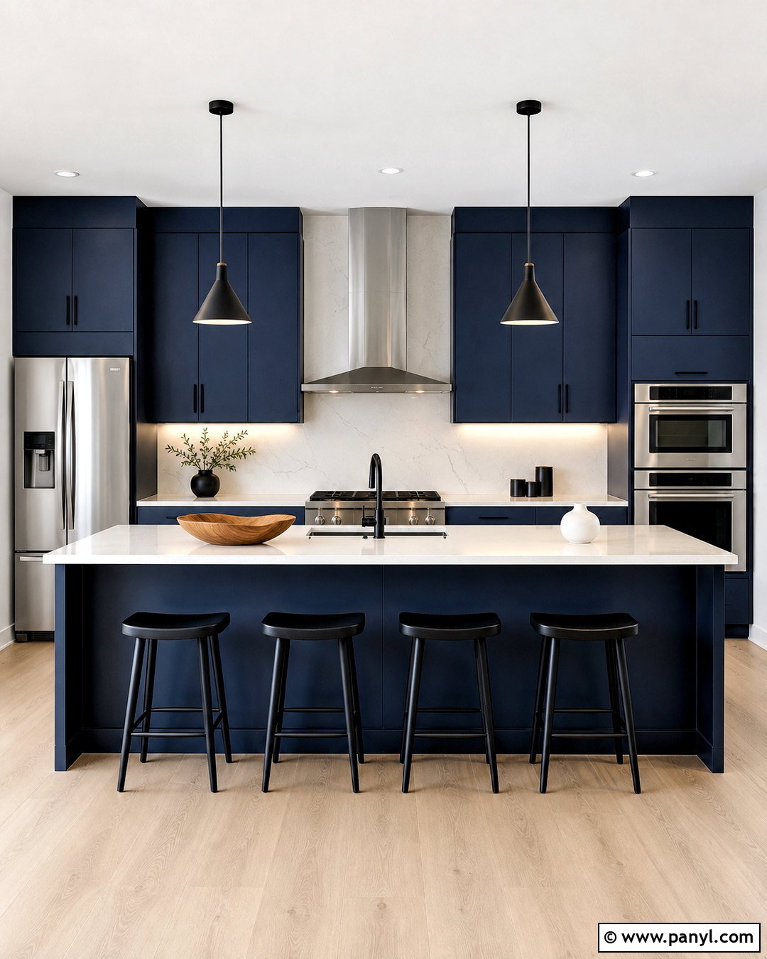 Modern Navy Blue Kitchen - 20 navy blue kitchen decor ideas