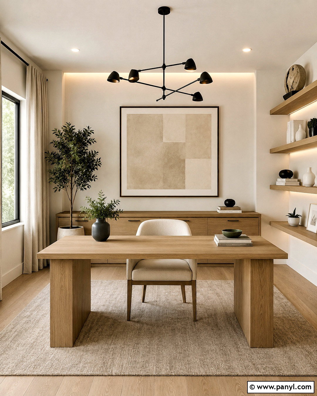 Modern Neutral Office - 20 office decor ideas