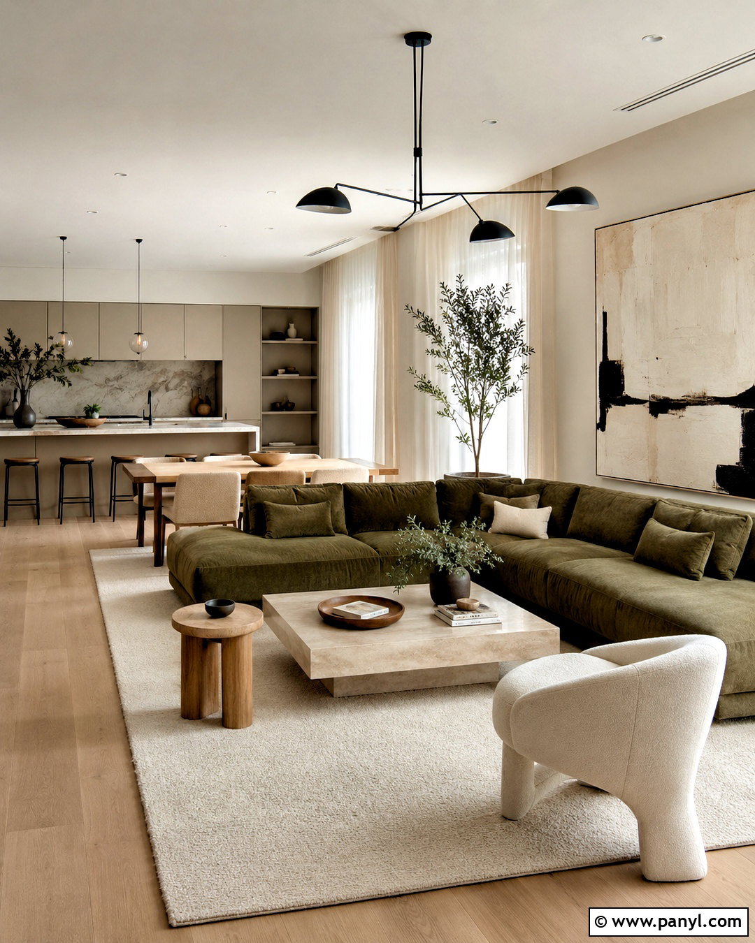 Modern Olive Green Living Room - 20 olive green living room ideas