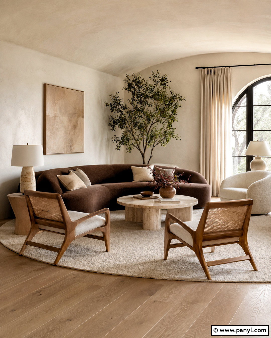 Modern Organic Chocolate Brown Living Room - 20 chocolate brown room ideas