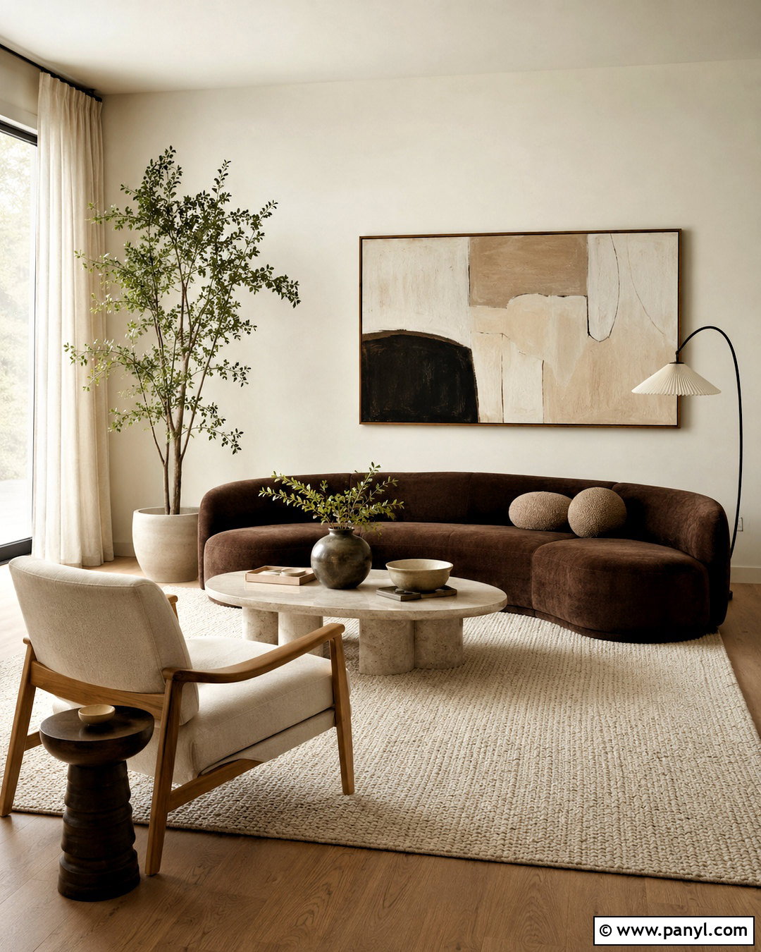 Modern Organic Dark Brown Living Room - 20 dark brown living room ideas