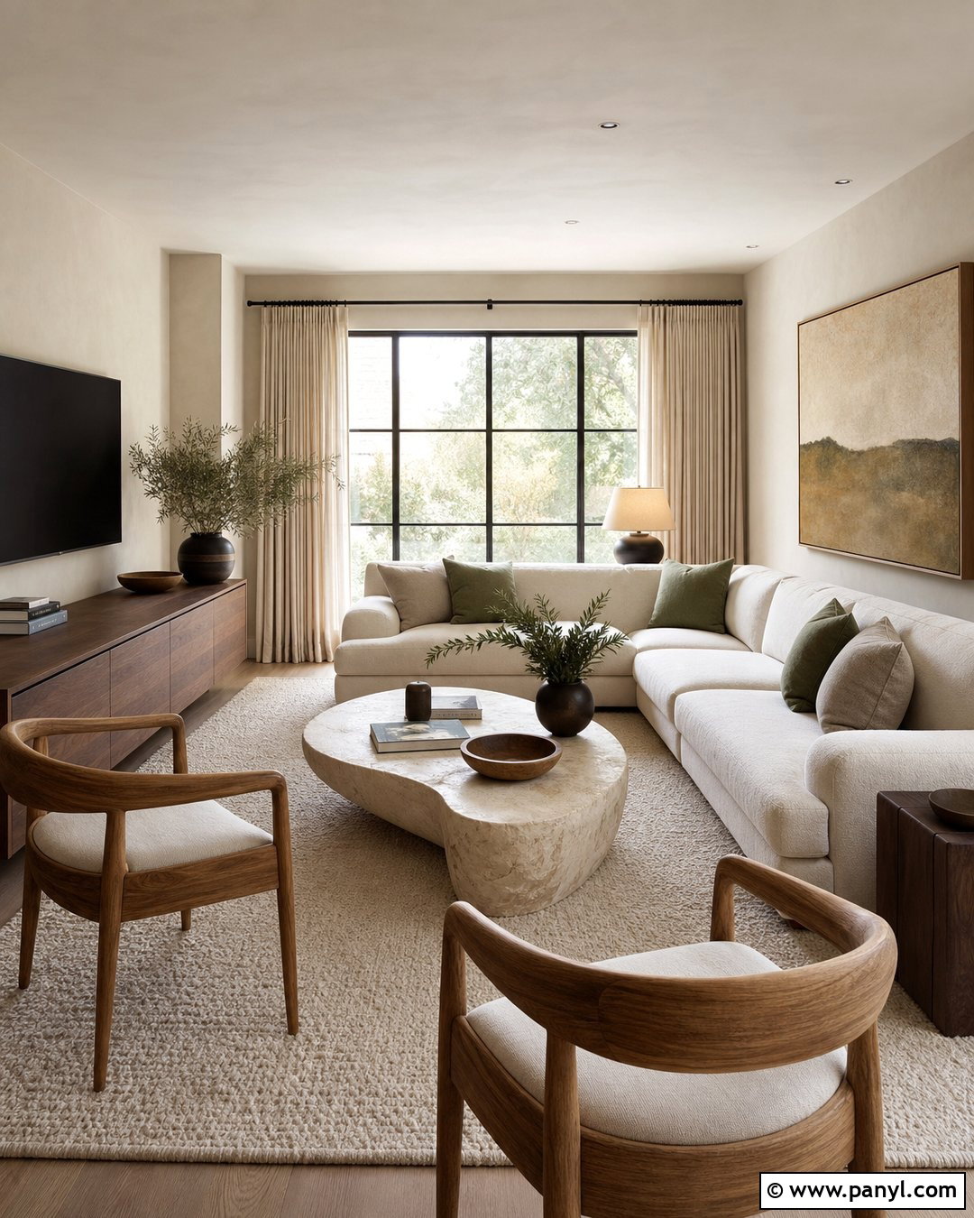 Modern Organic Limewash Living Room - 35 Line Wash Walls