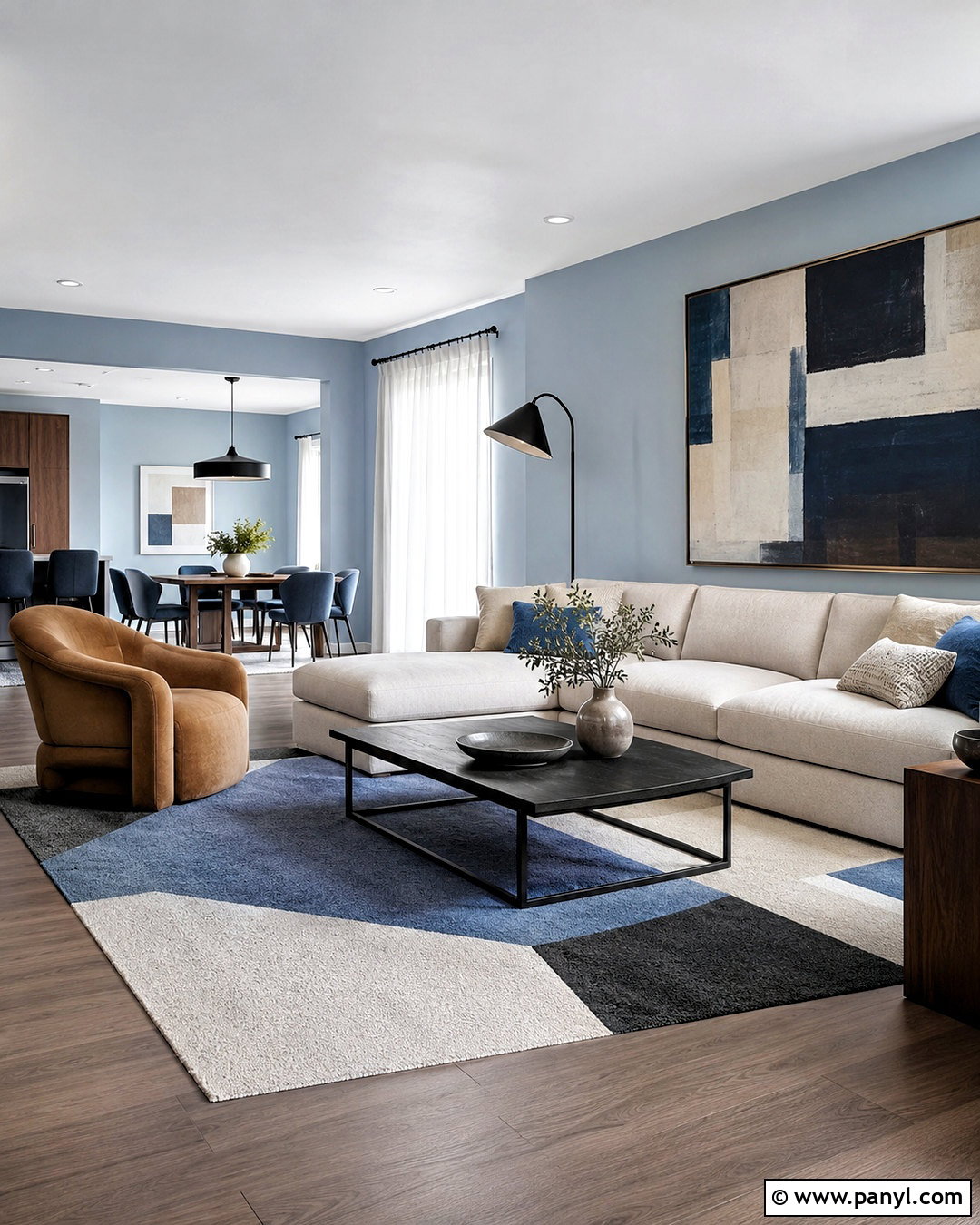 Modern Pale Blue Living Room - 20 pale blue living room ideas