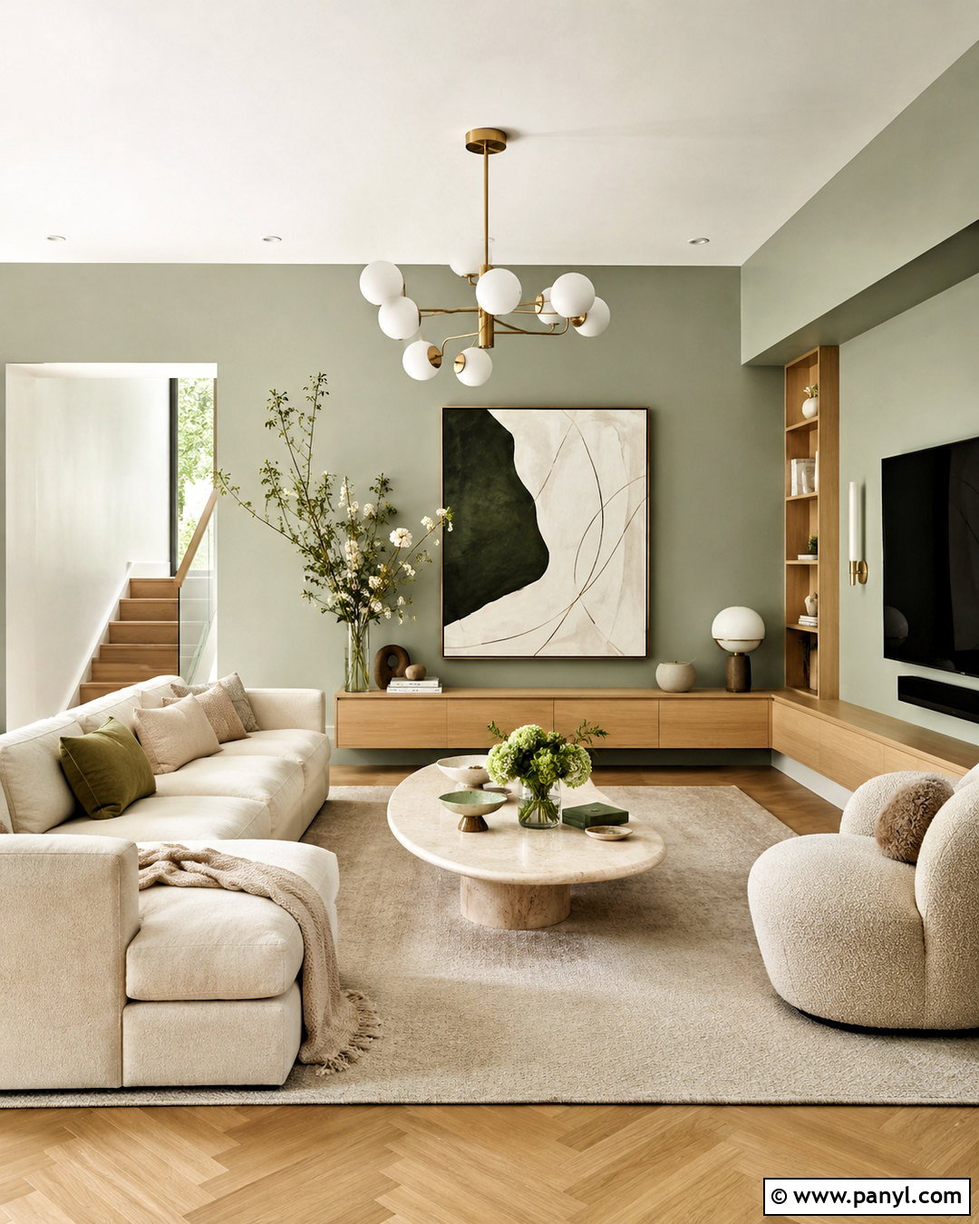 Modern Pale Green Living Room - 20 pale green living room ideas