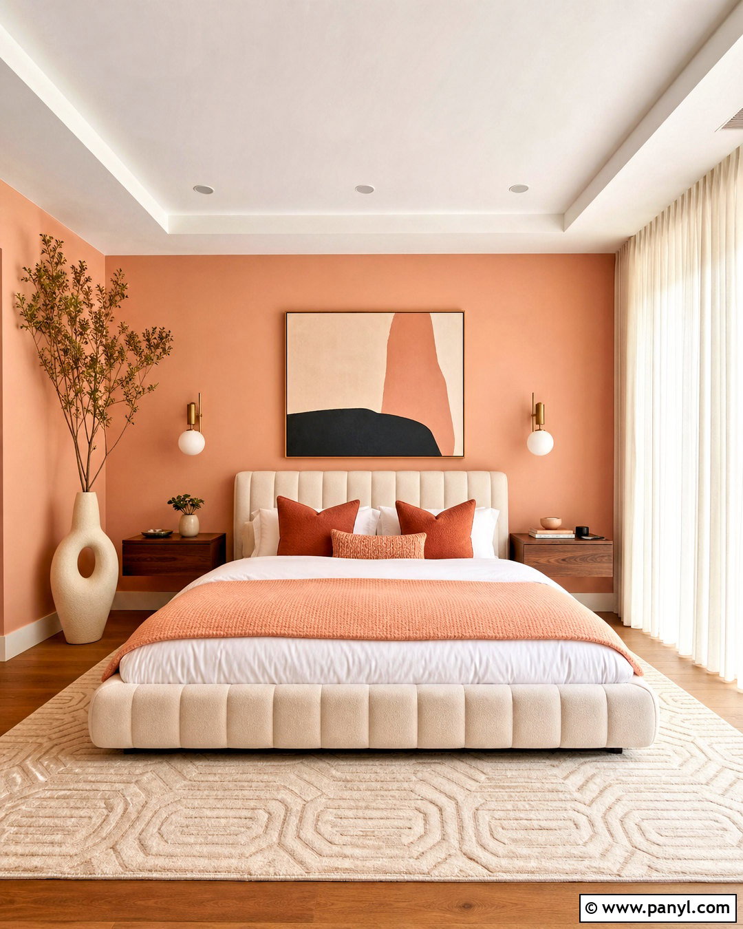 Modern Peach Bedroom - 20 peach color bedroom ideas