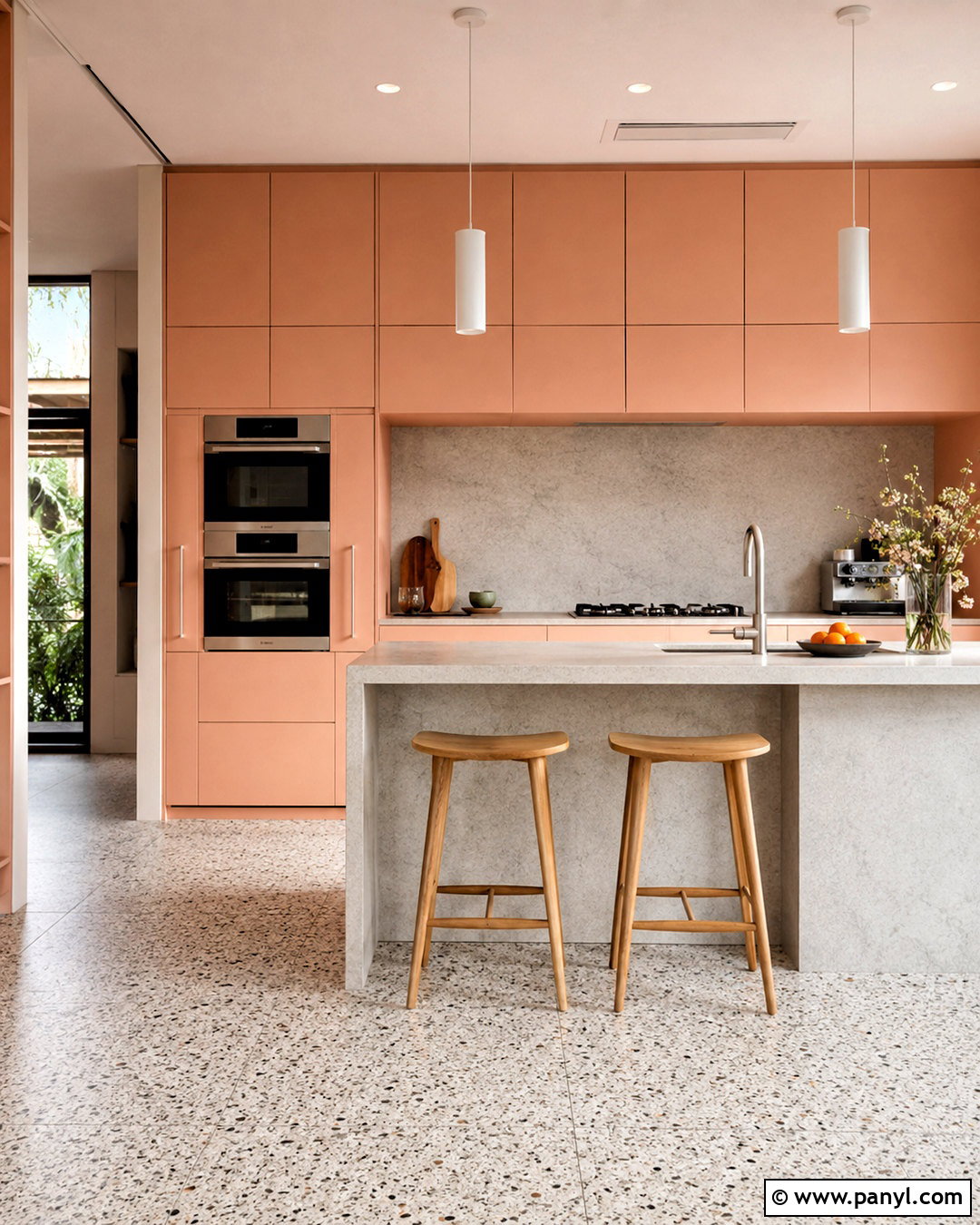 Modern Peach Flat Panel Kitchen Cabinets - 20 peach kitchen cabinets