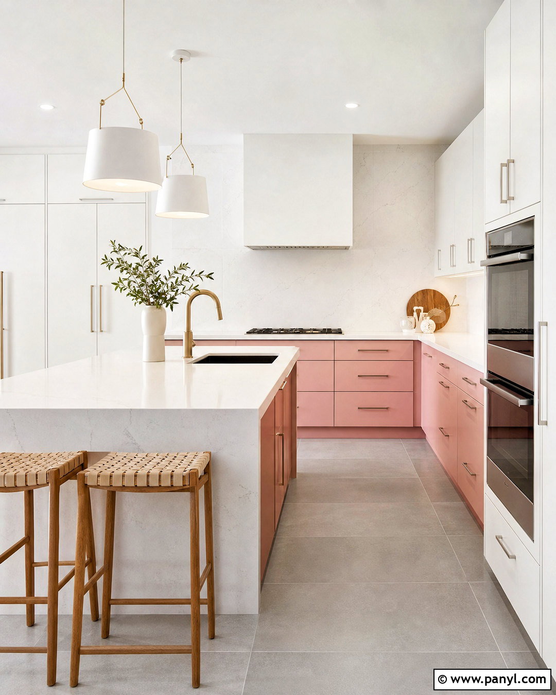 Modern Pink And White Kitchen - 20 white and pink kitchen ideas