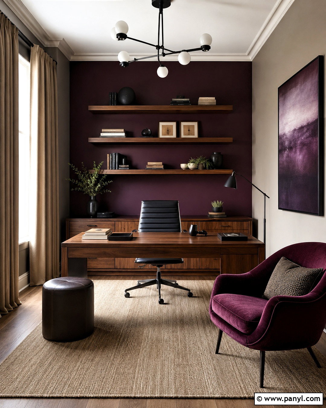 Modern Plum Home Office - 20 plum room ideas
