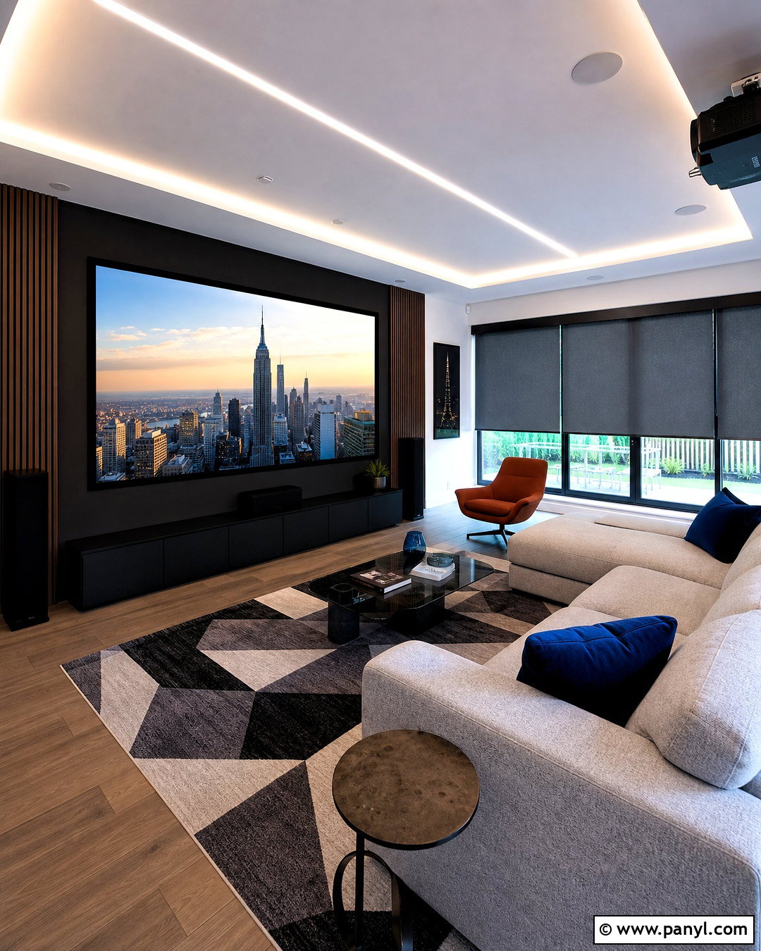 Modern Projector Living Room - 20 tv projector living room ideas